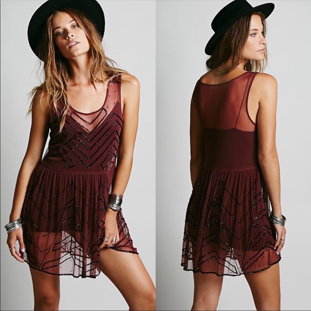Free People Beaded Slip Dress